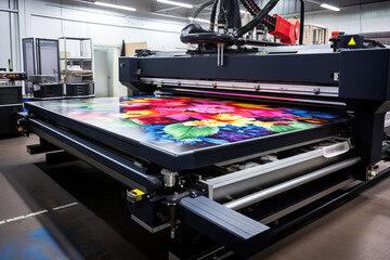 Large Format Printing Machine in Digital Printing House - obrazy, fototapety, plakaty