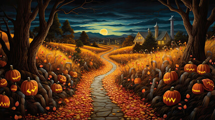 Candy Corn Moonlit Path