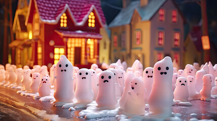 Obraz premium Marshmallow Ghost Parade