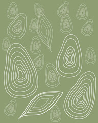 Avocado leaf pattern, with soft pastel colors Background. in vector