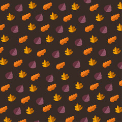 Autumn leaves  seamless pattern vector illustration for thanksgiving