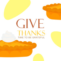 Thanksgiving pumpkin pie instagram post vector illustration