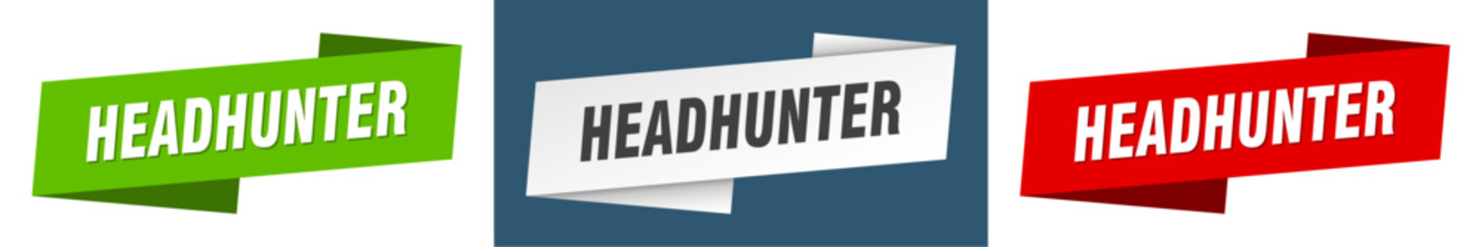 headhunter banner. headhunter ribbon label sign set