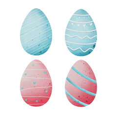 Set of colorful decorated eggs