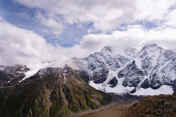 Picturesque panoramic view of Mount Donguz-Orun in Kabardino-Balkaria.