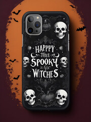Phone Case Photoshoot Of Scary Halloween Skull, Halloween Skull Phone Case