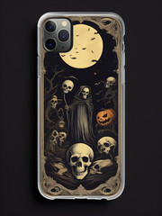 Phone Case Photoshoot Of Spooky Halloween Skulls, Halloween Skull Phone Case