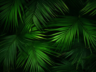 Green palm tree leaves abstract natural background wallpaper