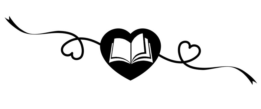 illustration of a book with heart shape vector