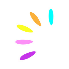 Vector colorful isolated illustration with bright icon with splashes. Cute concept with hand drawn object - symbol of upload and waiting process. Circle sign for web design