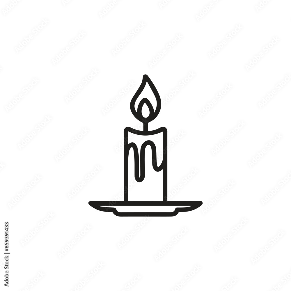 Poster candle icon vector. linear style sign for mobile concept and web design. candle symbol illustration.