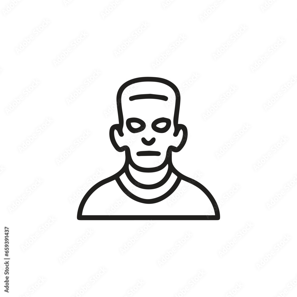 Poster frankenstein icon vector. linear style sign for mobile concept and web design. frankenstein symbol i