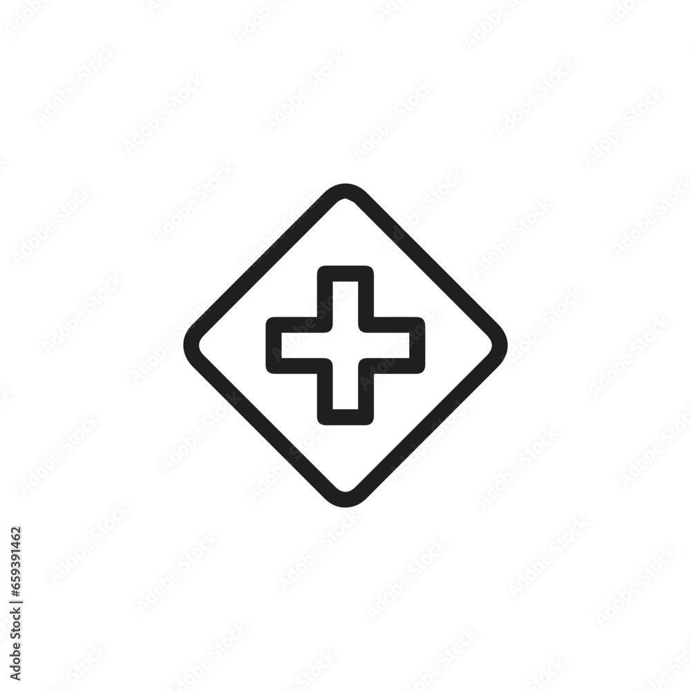 Poster cross road icon vector. linear style sign for mobile concept and web design. cross road symbol illus