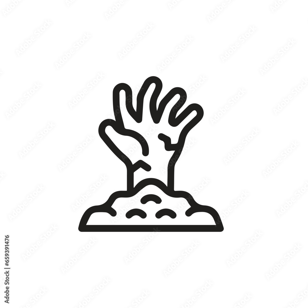 Poster living dead icon vector. linear style sign for mobile concept and web design. living dead symbol ill