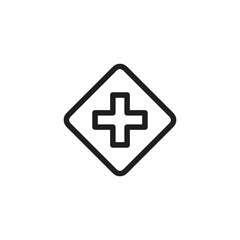 Cross Road icon vector. Linear style sign for mobile concept and web design. Cross Road symbol illustration. Pixel vector graphics - Vector.	
