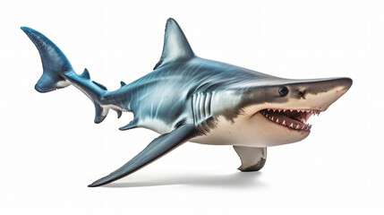 Hammerhead shark isolated on white background - obrazy, fototapety, plakaty