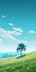 landscape with trees and sky wallpaper