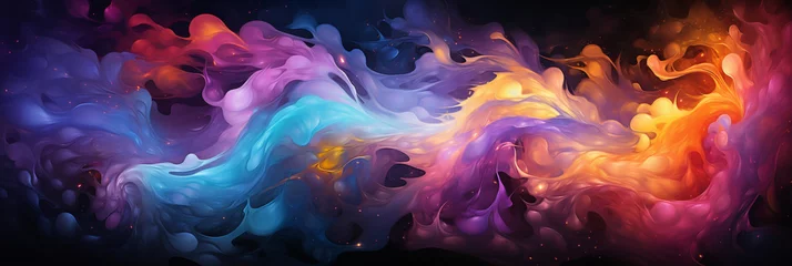 Fotobehang Abstract colorful Graphic motion on background, creative waves of gradient color smoke and liquid © AlexCaelus