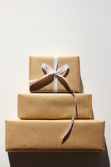 Minimal Christmas Mockup of Gift Boxes. Packaging Design.