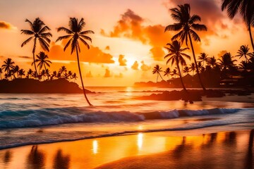 Fototapeta na wymiar sunset at the beach beautiful view