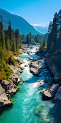river in the mountains wallpaper