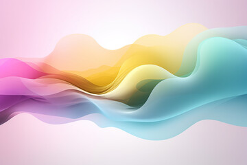 Abstract pastel colors 3d smoke background. 3d wave banner. Abstract smoke background in soft...