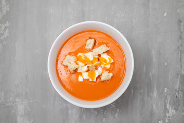 Traditional spanish salmorejo.