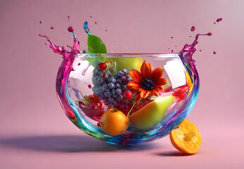 Flower Splash, 
Floral Water Explosion, 
Blossom in Motion, 
Petal Splash Art