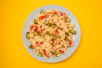 Delicious homemade vegetarian couscous with tomatoes