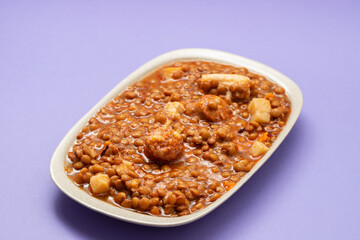 lentils at Spanish style lentejas a la riojana