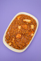 lentils at Spanish style lentejas a la riojana