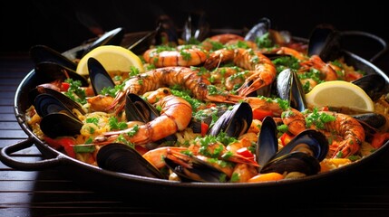 Mussels in Portuguese Seafood Paella