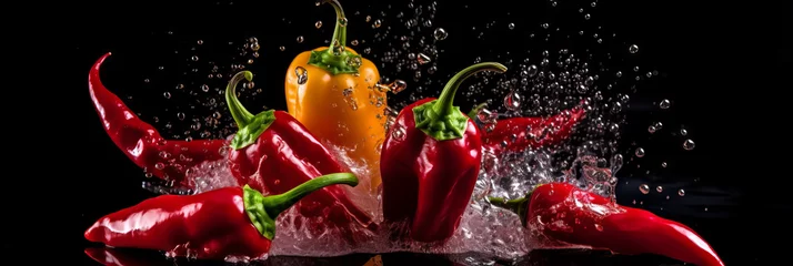 Tuinposter Product photography of hot chilli, chilly, foods, mock up © MD Media