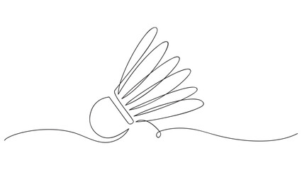 One continuous line of drawing shuttlecock. vector illustration