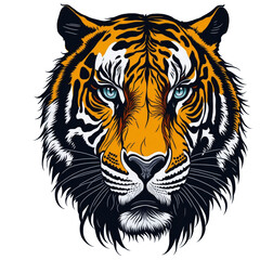 A Tiger t-shirt design capturing a moment of hunting prowess, graffiti, vector sticker art, t-shirt design, Generative Ai