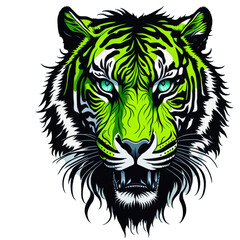Obraz premium A Tiger t-shirt design capturing a moment of hunting prowess, graffiti, vector sticker art, t-shirt design, Generative Ai