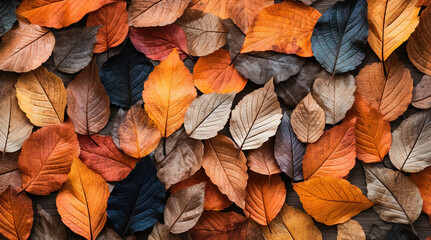 Autumn leaves background, colorful fall theme. Generative ai