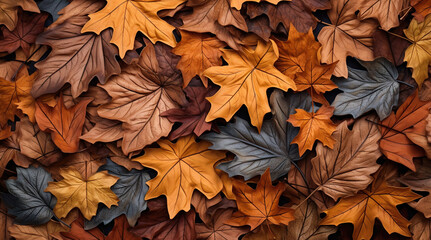 Autumn background with leaves. Generative ai