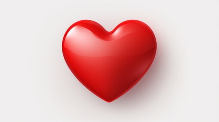 The heart is red. Icon heart symbol love in a realistic 3D style. 