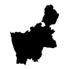 Fototapeta premium Grodno region map, administrative division of Belarus.