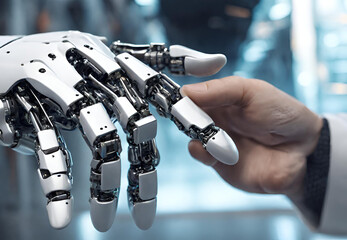 Robot Hand, 
Artificial Intelligence Mechanism, 
Futuristic Robotic Arm, 
Mechanical Hand Technology, 
Cybernetic Automation Concept