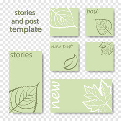 Design backgrounds for social media banner. Set of instagram post frame templates. Vector cover. Mockup for personal blog or shop. Layout for promotion. Endless square puzzle.