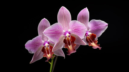Orchid flower isolated on black background