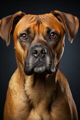 Inquisitive Boxer dog sitting with a quizzical expression, Generative AI