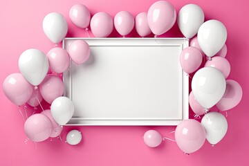 Fototapeta na wymiar Festive sweet pink balloons background