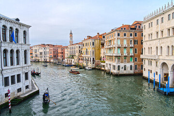 Venice in Italy the Grand canal street and water artistic pastel colors - 659408050