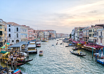 Venice in Italy the Grand canal street and water artistic pastel colors - 659408061