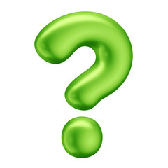 3D Question Mark Symbol with Transparent Background