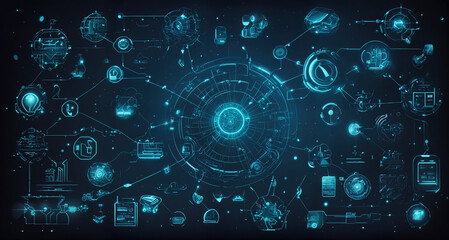 Cyberpunk style technology background