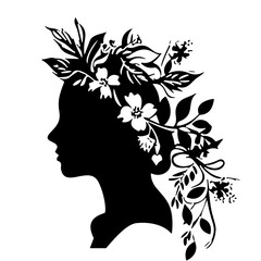 Silhouettes of women, Floral Lady Silhouette, Silhouette SVG, Bride SVG, Bride Silhouette SVG